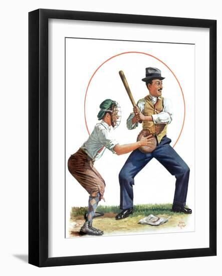 "Dad at Bat,"June 1, 1929-Alan Foster-Framed Giclee Print