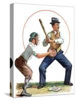 "Dad at Bat,"June 1, 1929-Alan Foster-Stretched Canvas