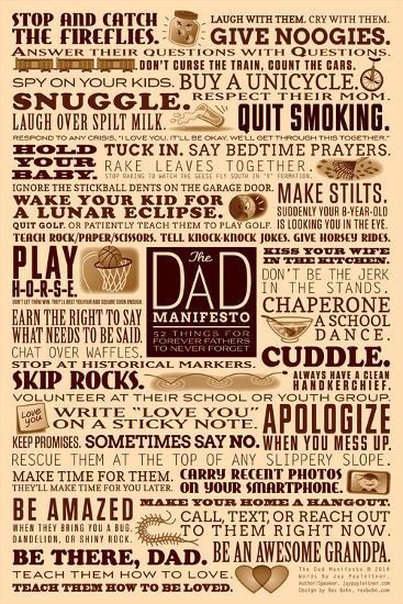 Dad Manifesto- 52 Things Not To Forget-Jay Payleitner-Lamina Framed Poster