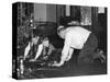 Dad Plays with the Kids on Christmas Morning, Ca. 1950-null-Stretched Canvas