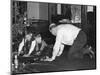 Dad Plays with the Kids on Christmas Morning, Ca. 1950-null-Mounted Photographic Print