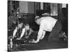 Dad Plays with the Kids on Christmas Morning, Ca. 1950-null-Stretched Canvas