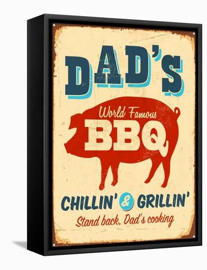 Dad's BBQ-Real Callahan-Framed Stretched Canvas