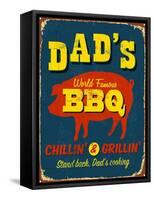 Dad's BBQ-Real Callahan-Framed Stretched Canvas