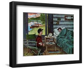 "Dad, the Fish are Biting," August 25, 1962-Amos Sewell-Framed Premium Giclee Print