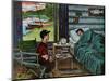 "Dad, the Fish are Biting," August 25, 1962-Amos Sewell-Mounted Premium Giclee Print