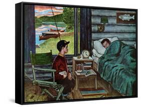 "Dad, the Fish are Biting," August 25, 1962-Amos Sewell-Framed Stretched Canvas