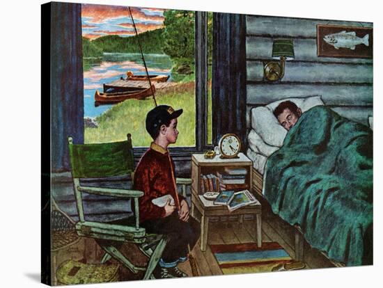 "Dad, the Fish are Biting," August 25, 1962-Amos Sewell-Stretched Canvas