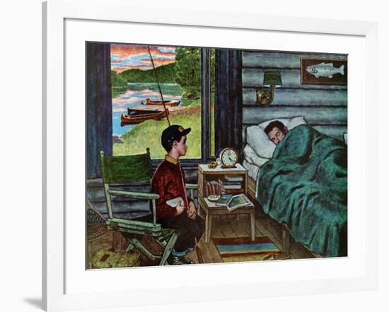 "Dad, the Fish are Biting," August 25, 1962-Amos Sewell-Framed Giclee Print