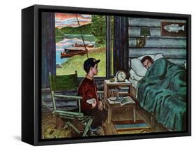 "Dad, the Fish are Biting," August 25, 1962-Amos Sewell-Framed Stretched Canvas