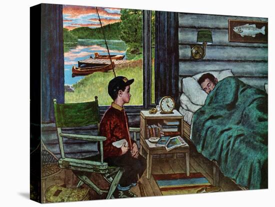 "Dad, the Fish are Biting," August 25, 1962-Amos Sewell-Stretched Canvas