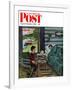 "Dad, the Fish are Biting," Saturday Evening Post Cover, August 25, 1962-Amos Sewell-Framed Giclee Print