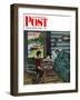 "Dad, the Fish are Biting," Saturday Evening Post Cover, August 25, 1962-Amos Sewell-Framed Premium Giclee Print