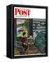 "Dad, the Fish are Biting," Saturday Evening Post Cover, August 25, 1962-Amos Sewell-Framed Stretched Canvas