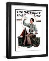 "Dad, Where's the Cash?," Saturday Evening Post Cover, November 14, 1925-Alan Foster-Framed Giclee Print