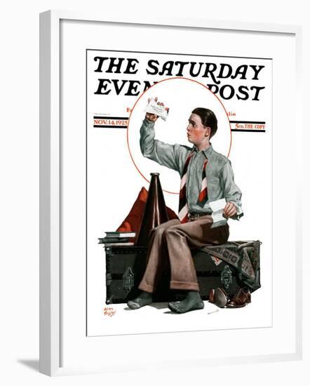 "Dad, Where's the Cash?," Saturday Evening Post Cover, November 14, 1925-Alan Foster-Framed Giclee Print