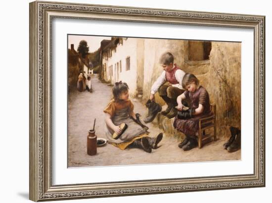 Daddy's Boots, 1892-John White-Framed Giclee Print