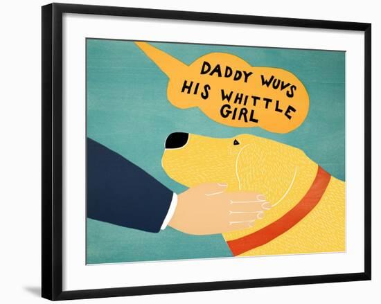 Daddy Wuvs His Wittle Girl Yellow-Stephen Huneck-Framed Giclee Print