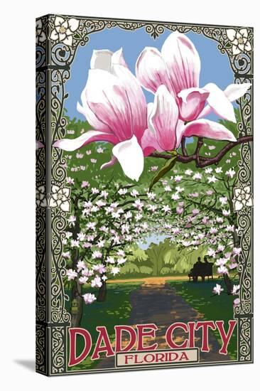 Dade City, Florida - Magnolias-Lantern Press-Stretched Canvas