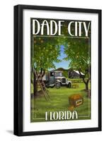 Dade City, Florida - Orange Orchard Scene-Lantern Press-Framed Art Print