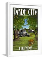 Dade City, Florida - Orange Orchard Scene-Lantern Press-Framed Art Print