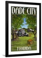 Dade City, Florida - Orange Orchard Scene-Lantern Press-Framed Art Print