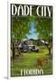 Dade City, Florida - Orange Orchard Scene-Lantern Press-Framed Art Print