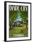 Dade City, Florida - Orange Orchard Scene-Lantern Press-Framed Art Print