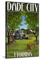 Dade City, Florida - Orange Orchard Scene-Lantern Press-Stretched Canvas