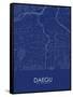 Daegu, Korea, Republic of Blue Map-null-Framed Stretched Canvas