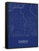 Daegu, Korea, Republic of Blue Map-null-Framed Stretched Canvas