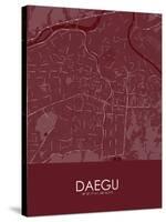 Daegu, Korea, Republic of Red Map-null-Stretched Canvas
