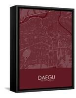 Daegu, Korea, Republic of Red Map-null-Framed Stretched Canvas