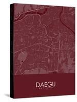 Daegu, Korea, Republic of Red Map-null-Stretched Canvas