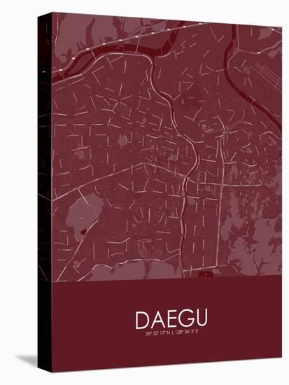 Daegu, Korea, Republic of Red Map-null-Stretched Canvas