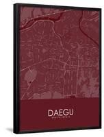 Daegu, Korea, Republic of Red Map-null-Framed Poster