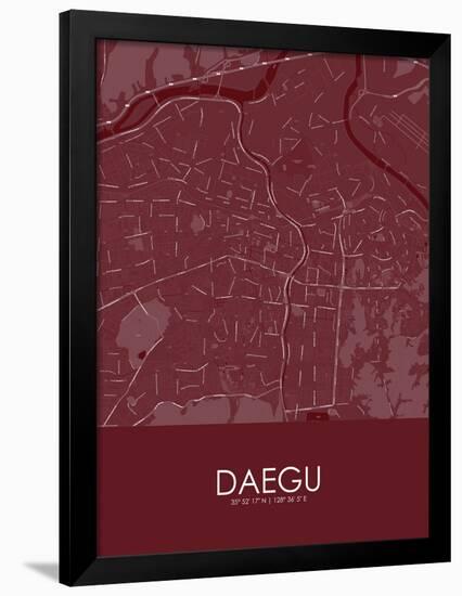 Daegu, Korea, Republic of Red Map-null-Framed Poster