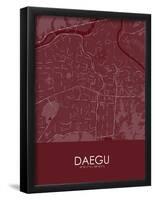 Daegu, Korea, Republic of Red Map-null-Framed Poster