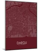 Daegu, Korea, Republic of Red Map-null-Mounted Poster