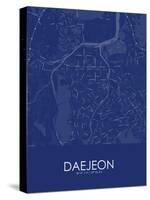 Daejeon, Korea, Republic of Blue Map-null-Stretched Canvas