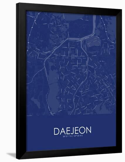 Daejeon, Korea, Republic of Blue Map-null-Framed Poster