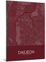 Daejeon, Korea, Republic of Red Map-null-Mounted Poster