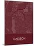 Daejeon, Korea, Republic of Red Map-null-Mounted Poster