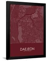 Daejeon, Korea, Republic of Red Map-null-Framed Poster