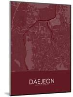 Daejeon, Korea, Republic of Red Map-null-Mounted Poster