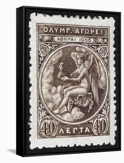 Daemon Or God Of the Games. Greece 1906 Olympic Games 40 Lepta, Unused-null-Framed Stretched Canvas