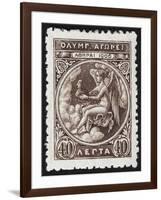 Daemon Or God Of the Games. Greece 1906 Olympic Games 40 Lepta, Unused-null-Framed Giclee Print