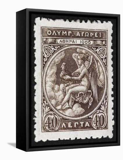 Daemon Or God Of the Games. Greece 1906 Olympic Games 40 Lepta, Unused-null-Framed Stretched Canvas