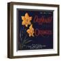 Daffodil Brand - Covina, California - Citrus Crate Label-Lantern Press-Framed Art Print