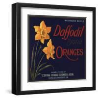 Daffodil Brand - Covina, California - Citrus Crate Label-Lantern Press-Framed Art Print